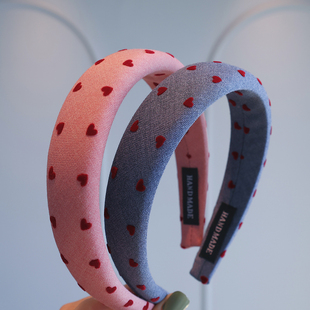 高颜值小众植绒爱心发箍发卡儿童高颅顶头箍可爱防滑压发不勒头饰