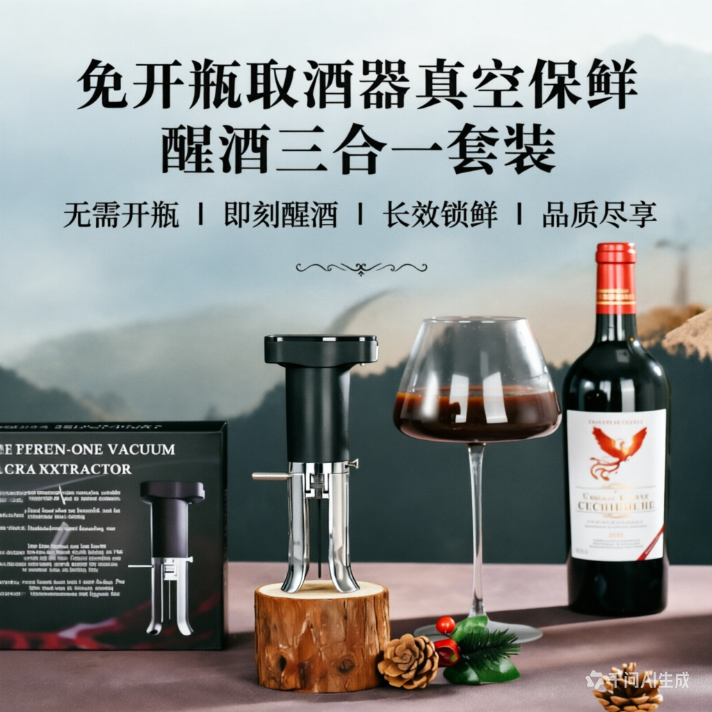 法国品牌JISITE免开瓶红酒取酒器抽真空保鲜塞葡萄酒醒酒器开酒器