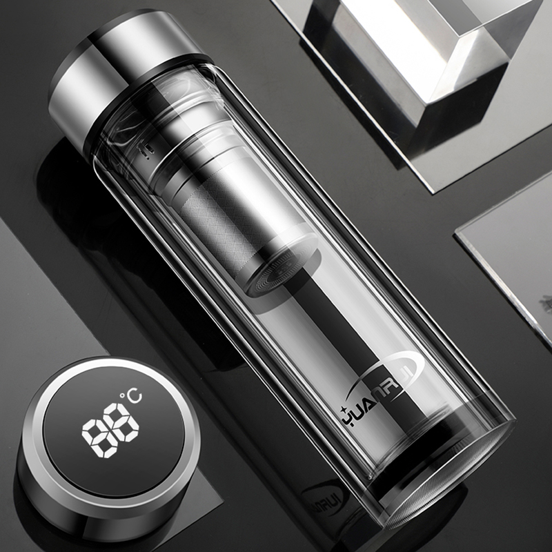 英国防摔水晶个人专用双层玻璃杯