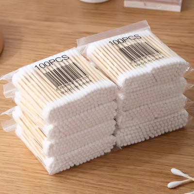 双头棉签棉棒一次性掏耳朵棉花签化妆宠物木棒卫生棉球棉花棒洗澡