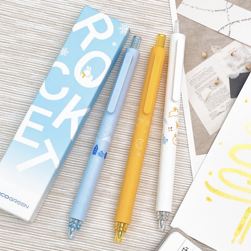 KACO菁点兔年限定按动式中性笔3支装兔年新品0.5黑色子弹头书写学生刷题考试学习刷题文具办公用品圣诞礼物怎么样,好用不?