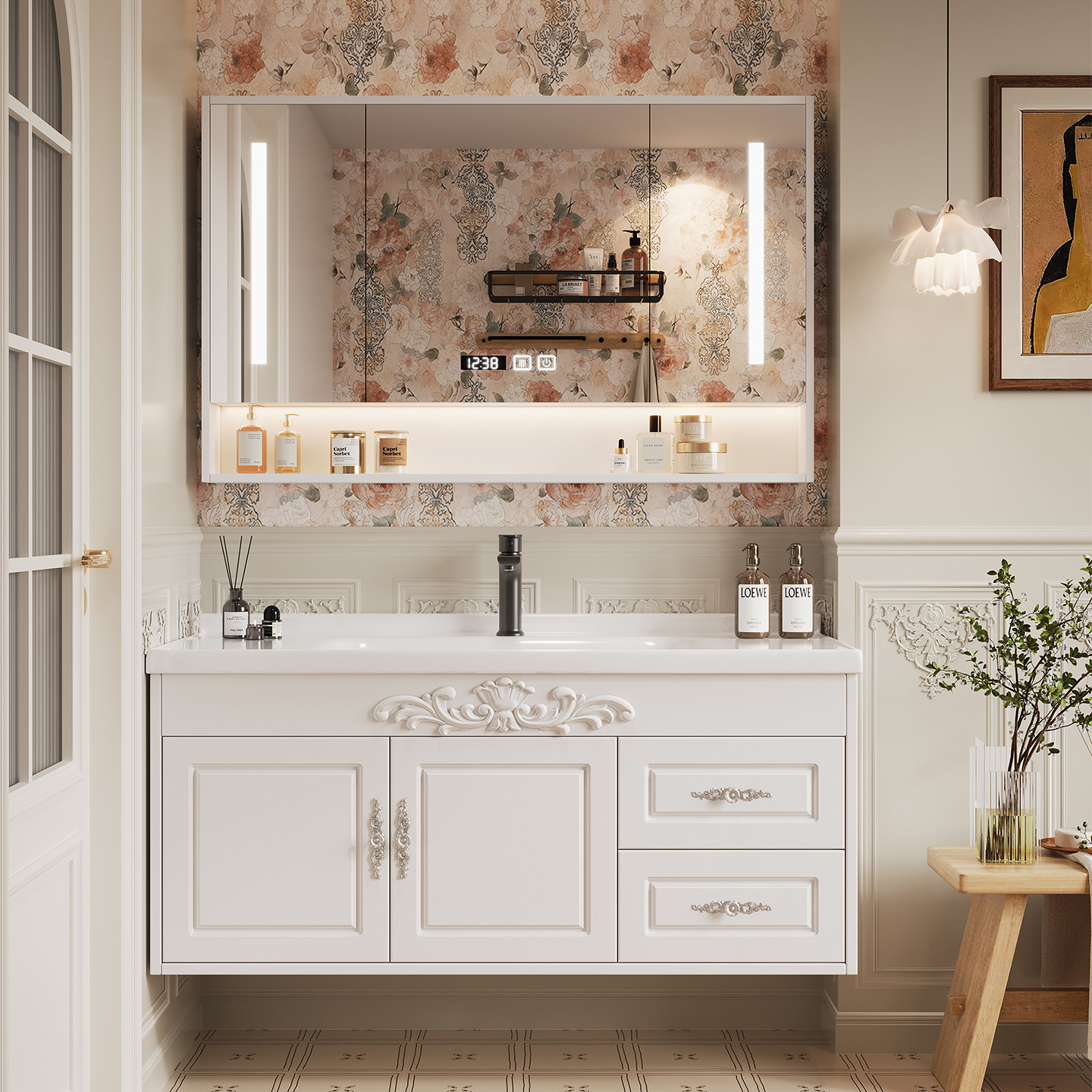 北欧浴室柜组合洗脸洗手盆柜简欧现代简约小户型卫生间洗漱台套装