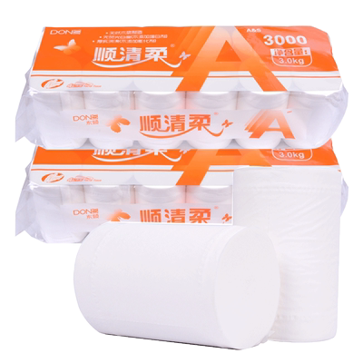 顺清柔卫生纸3kg1提装厕纸家用