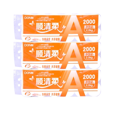 顺清柔卫生纸卷纸3提6kg家庭装