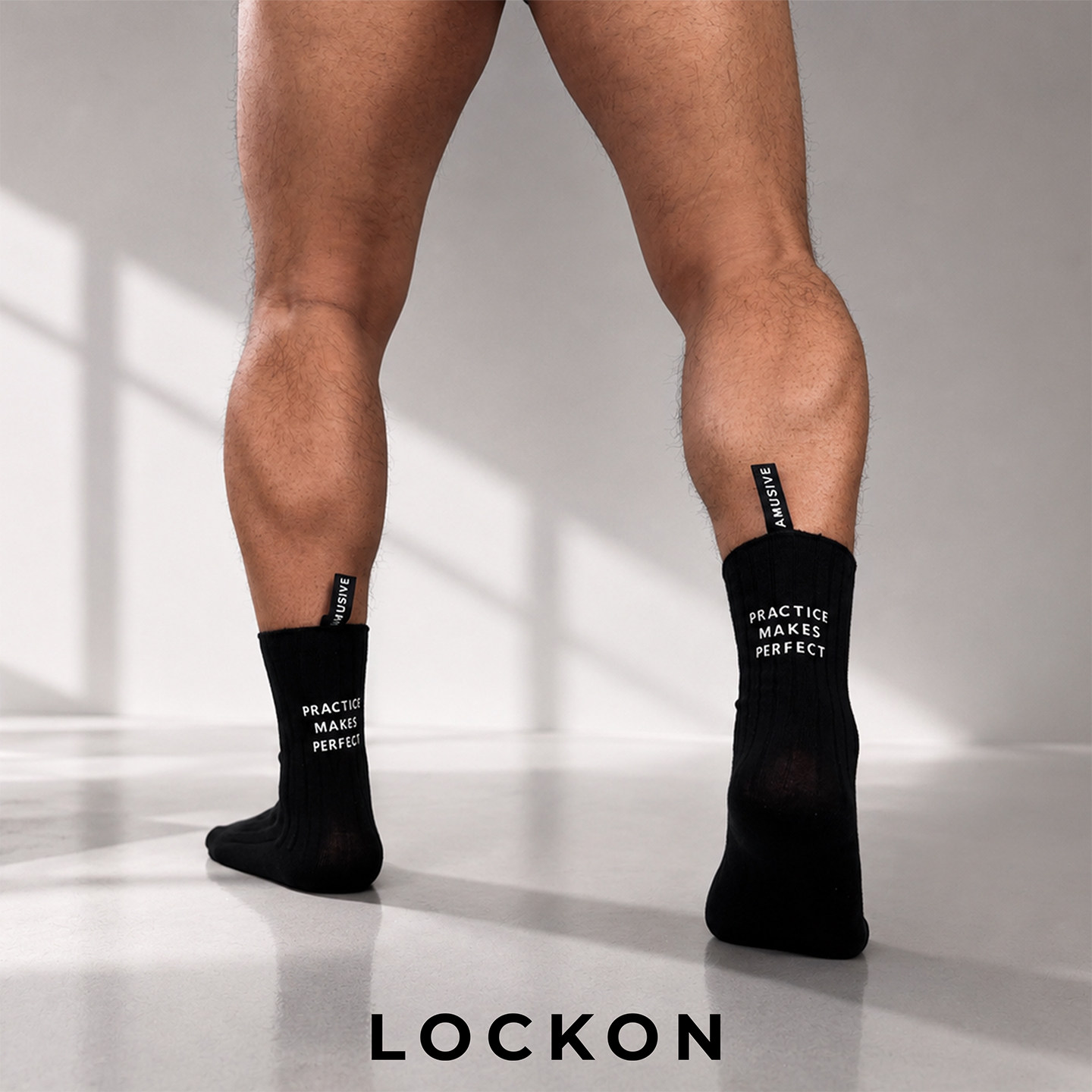 LOCKON虎熊 2双装包邮男夏薄款棉袜潮流后跟标签中筒袜子吸汗透气