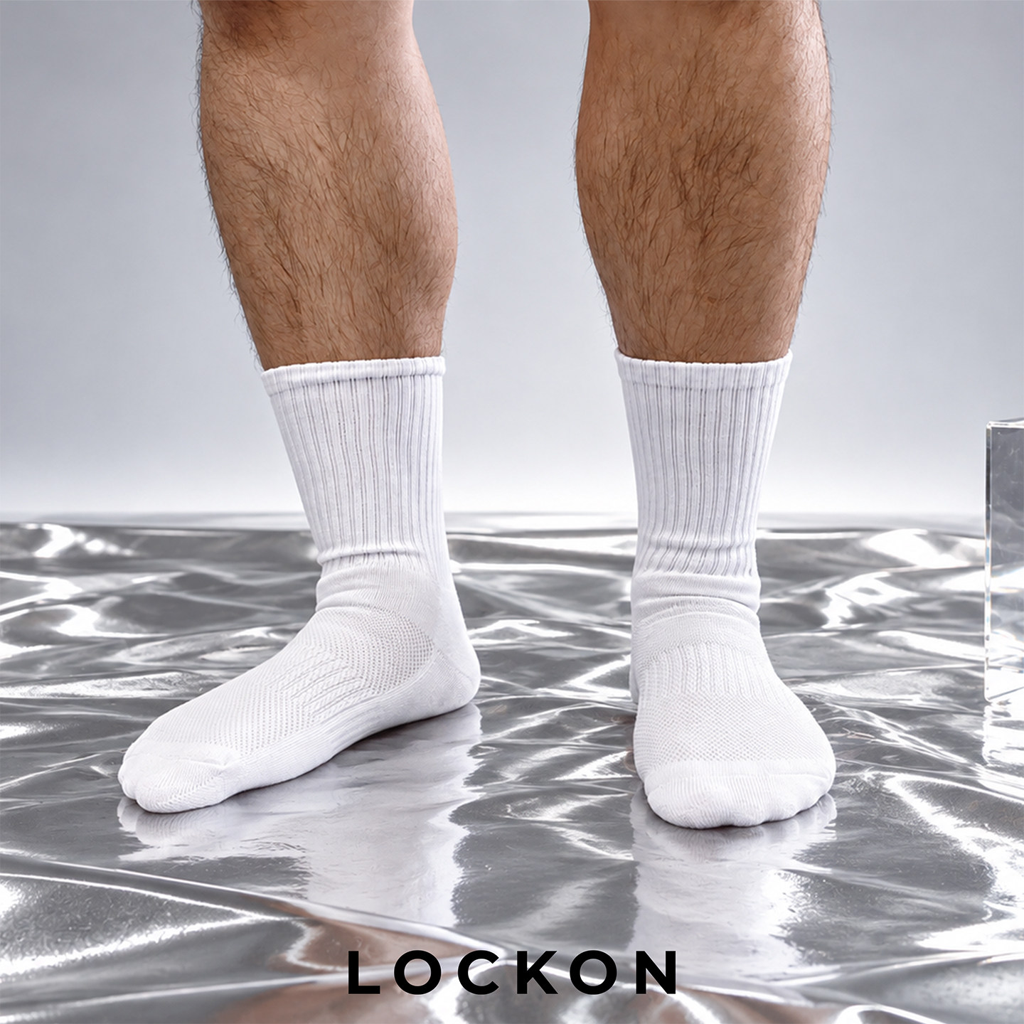 LOCKON虎熊 4双男士毛巾底中筒袜子运动袜篮球棉袜白袜黑袜包邮