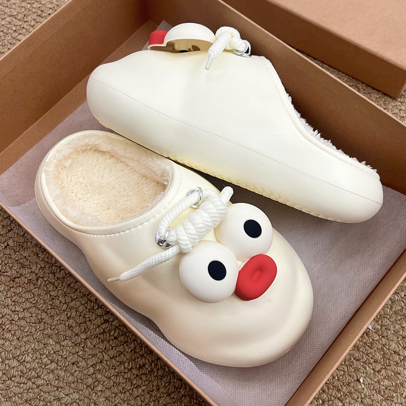 丑萌嘟嘟唇棉拖鞋女外穿2025新款