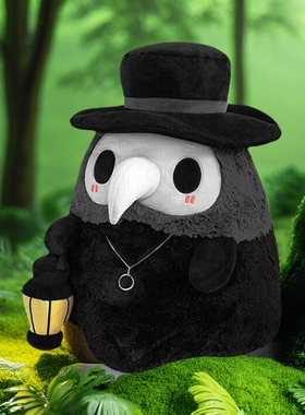 瘟疫医生安抚玩偶鸟嘴娃娃夜光毛绒玩具治愈系乌鸦公仔疫情护士