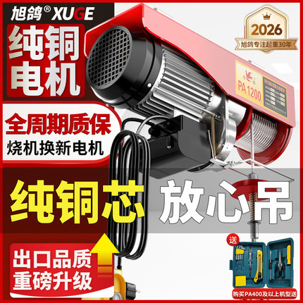 微型电动葫芦220V吊机家用小型升降提升机1/0.5吨绞盘卷扬起重机