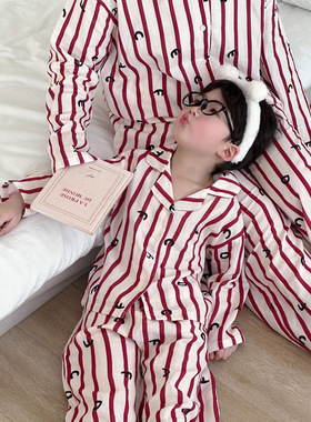 春秋儿童婴儿纱睡衣a类开衫大小卷heyhoney同款纱布透气亲子家居