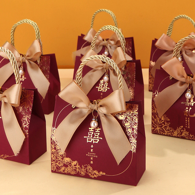 喜糖盒子2025新款糖果盒结婚专用婚礼高级感礼盒空盒糖袋子包装盒