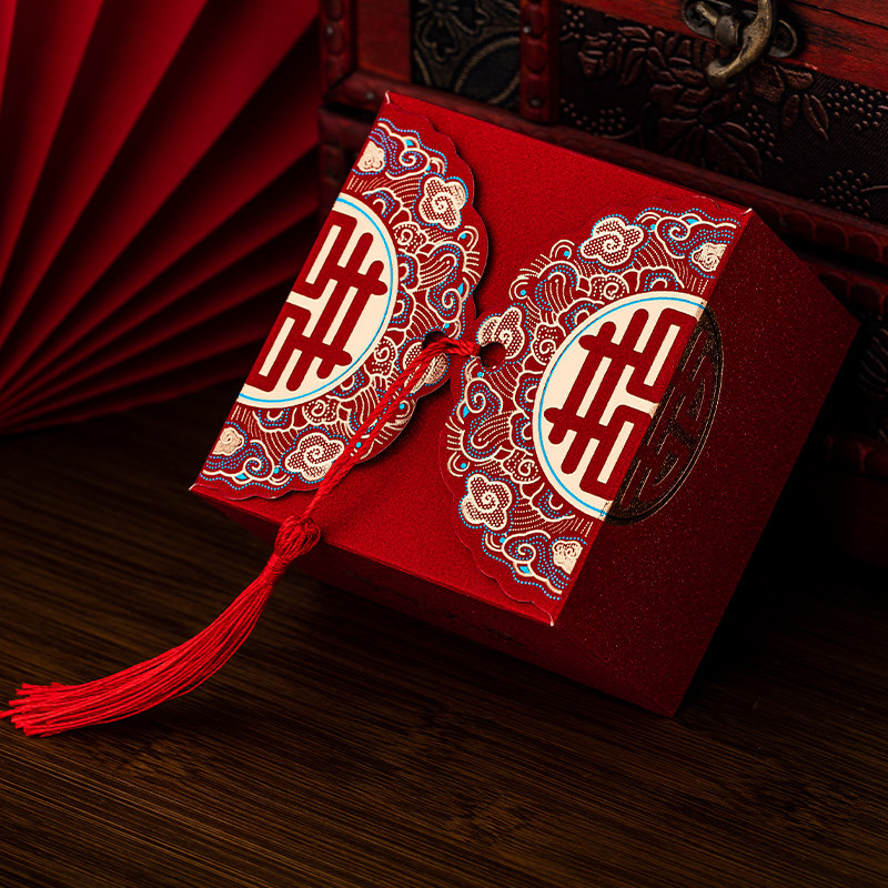 结婚喜糖盒子2026新款高级感创意空盒中式婚礼伴手礼糖果包装袋子