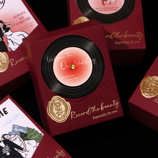 结婚喜糖盒2025新款创意婚礼糖果礼盒唱片高级感批发桌糖盒空盒子