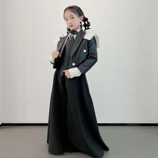 2026时装模特走秀高端潮服演出服黑色潮流夸张西装模特战队服租赁