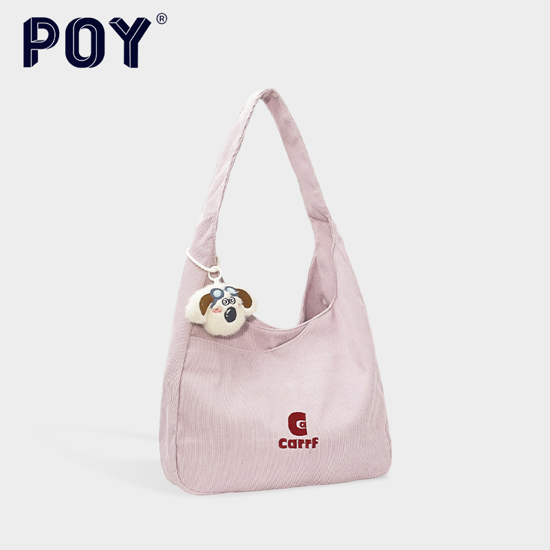 甜美小众单肩包粉色轻便托特包