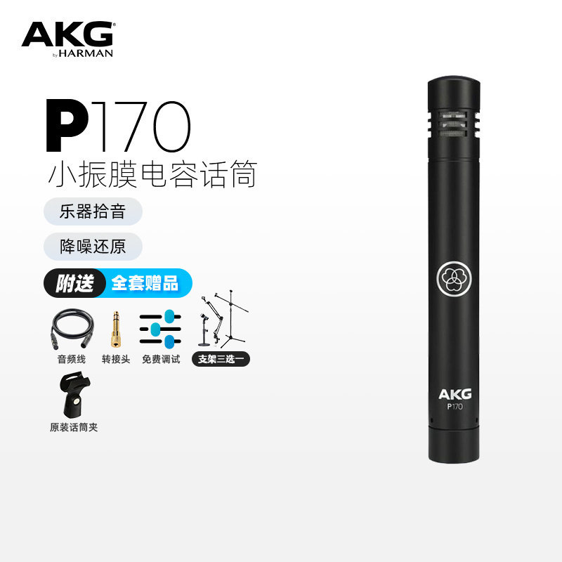 AKG/爱科技/P170/专业小振膜电容麦克风人声乐器录音话筒现场演出