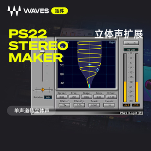 【Waves插件】PS22 Stereo Maker老式声效吉他空间处理效果器插件