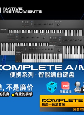 NI KOMPLETE A25/A49/A61半配重MIDI编曲电子乐制作键盘控制器