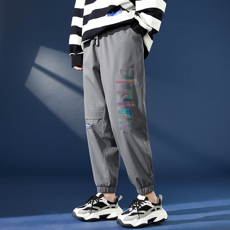 Spring pants men's Korean fashion autumn and winter letter gradual change brand Leggings
