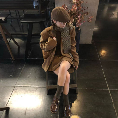 ELLE复古灯芯绒裙裤女简约通勤