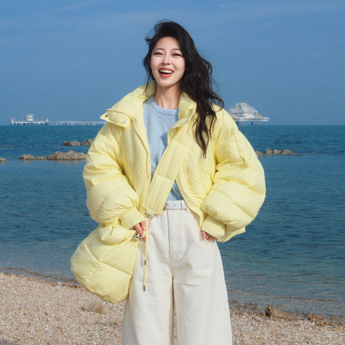 【巴黎系列】ELLE90白鸭绒短款羽绒服女25冬百搭通勤加厚保暖外套