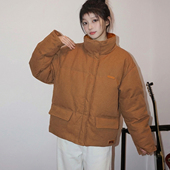 小个子短款 ELLE90白鸭绒深棕色美拉德系羽绒服女2025冬季 新款 外套