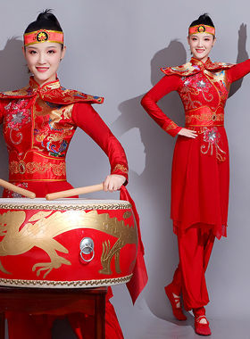 高档打鼓舞蹈服女中国风