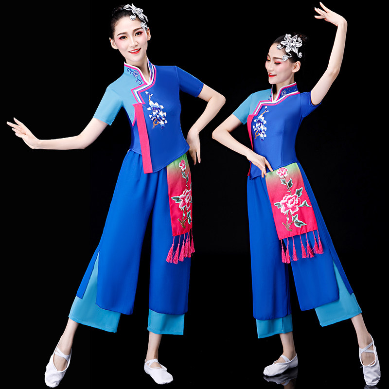 高档秧歌服演出服新款民族古典舞蹈服装现代打鼓腰鼓表演服女成人