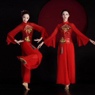 高档胶州秧歌舞蹈服装演出服中国舞女新款套装广场舞扇子舞民族古