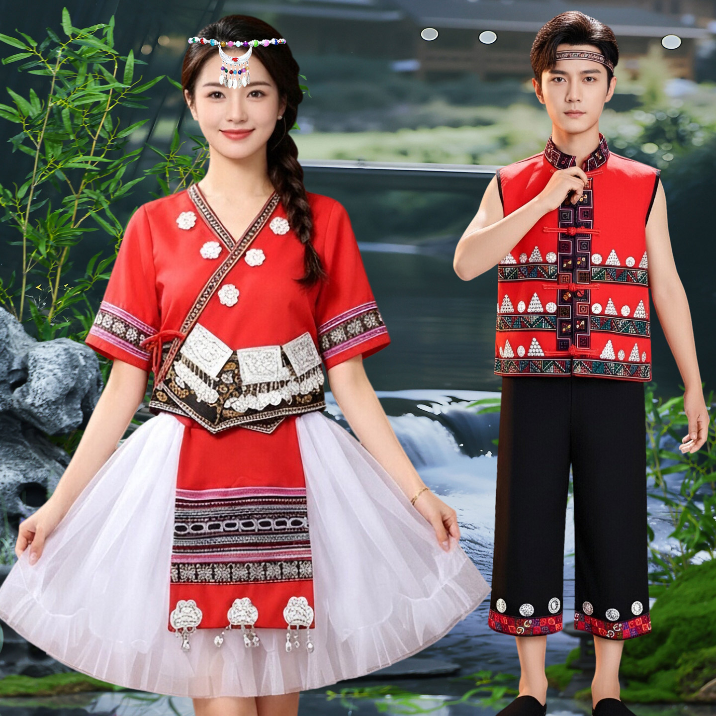高档成人少数民族服装新款男女款传统苗族服饰贵州苗寨哈尼族旅拍