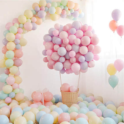气球马卡龙混色加厚乳胶气球100个装结婚礼汽球装饰场景布置