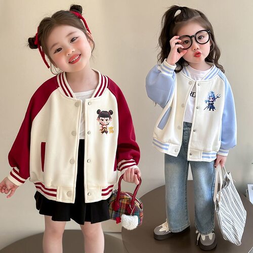 女童春秋季上衣棒球服外套