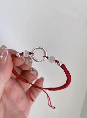 素圈黑绳编织吊坠项链女2