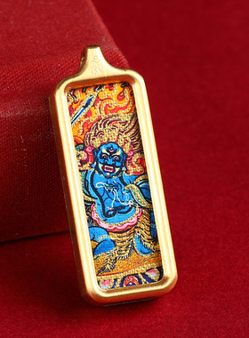 藏式迷你方形描金画芯手