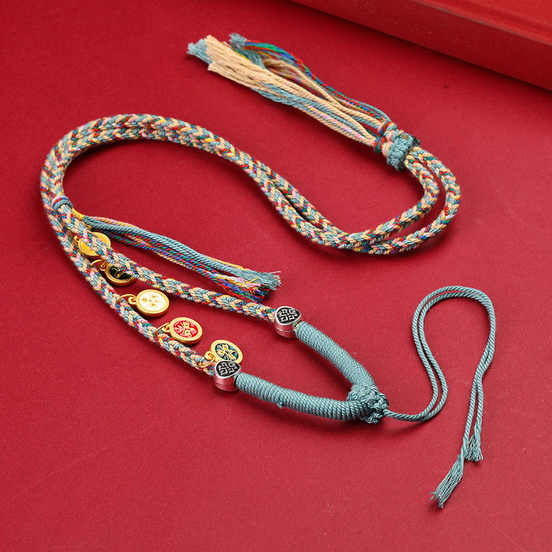 五路项链藏式手工编织八股编织吊坠项链绳唐卡挂绳佛牌吊坠绳,饰品/流行首饰/时尚饰品新,银饰项链,淘宝优惠券,粉丝福利购,淘宝优惠卷
