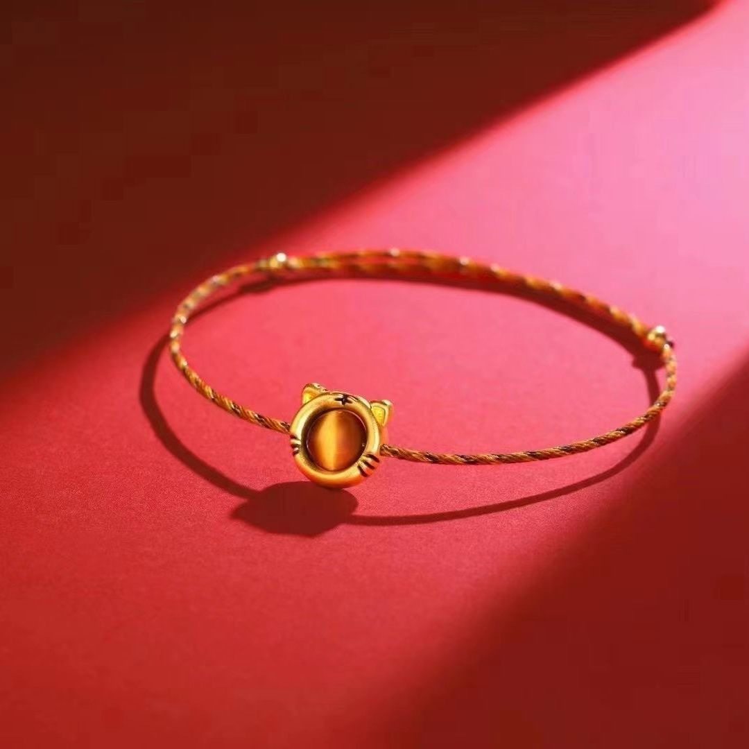 虎年国潮生肖吊坠手链女本命年虎纹绳手绳直播老虎配件合金手链,饰品/流行首饰/时尚饰品新,银饰手链,淘宝优惠券,粉丝福利购,淘宝优惠卷