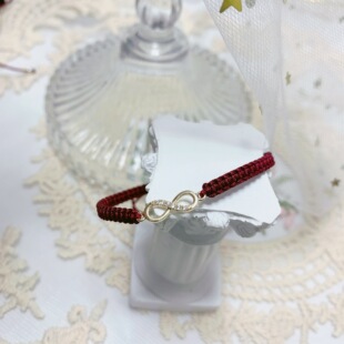 学生新款手链森系情侣黑曜石本命年手串男女一对编织红绳手链女