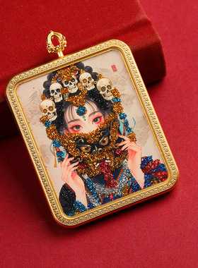 彩金洒金唐卡半手绘五台