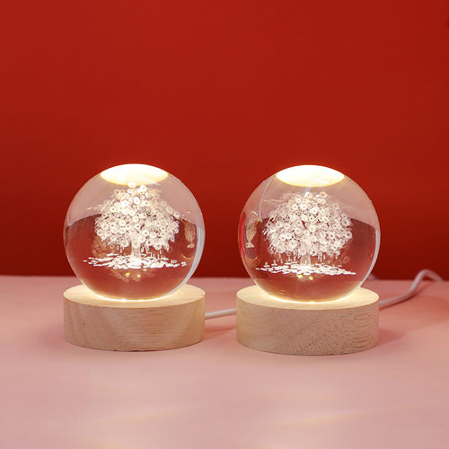 发财树内雕发光照明小夜