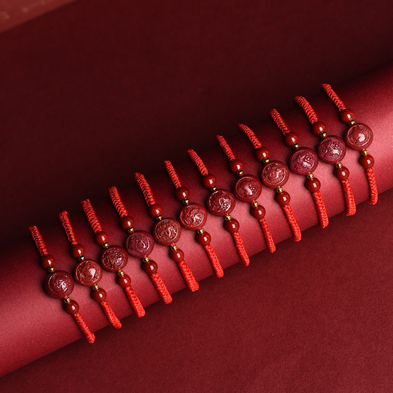 十二生肖朱砂红绳手链女编织手绳本命年男女手工编织手链生肖手链,饰品/流行首饰/时尚饰品新,银饰手链,淘宝优惠券,粉丝福利购,淘宝优惠卷