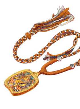 龙柱双面唐卡描金黄财神