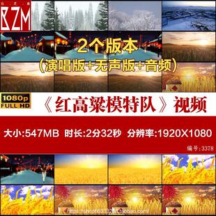 红高粱模特队 春满家园东北秧歌背景丰收小麦led大屏背景视频素材