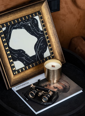 老钱风中古风主卧主人房床头柜摆件样板间精装房装搭配设计陈列