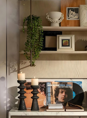 中古风样板间花艺组合陶瓷花器艺术小摆件书房书柜软装搭配单品