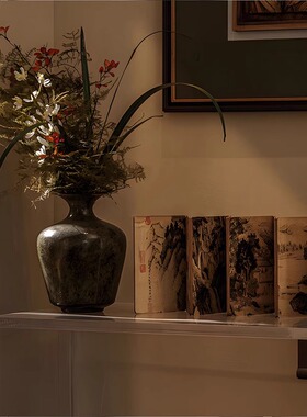 【八度空间】新中式样板房书房架仿古书籍画册茶室售楼处饰品摆件