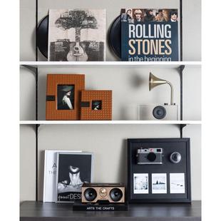 现代简约样板间售楼处书房黑胶片留声机音乐主题相框摆件装饰品