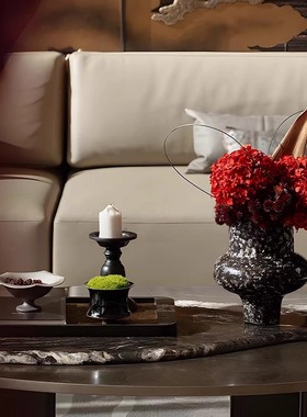 【八度空间】复古新中式样板间售楼处琉璃花器烛台茶具组合摆件