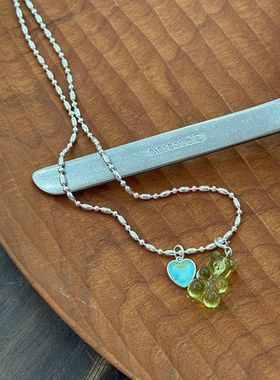 项链简约甜美卡通925糖果纯银嘻