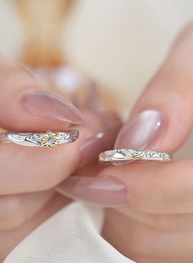 足银轻奢对戒情侣对戒情人节送