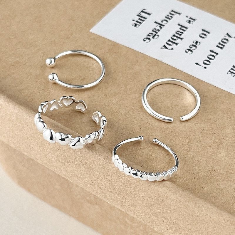 纯银爱心气质开口尾戒设计戒指